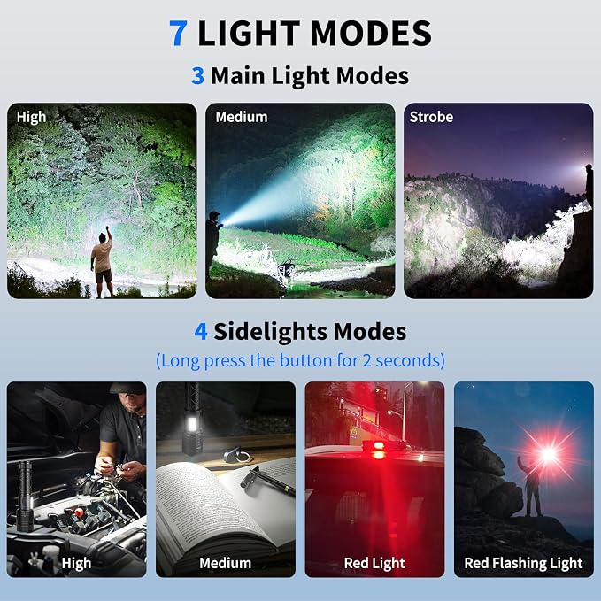 taoquwe Rechargeable LED Flashlights High Lumens, 000 Lumen Super Bright - Image 7