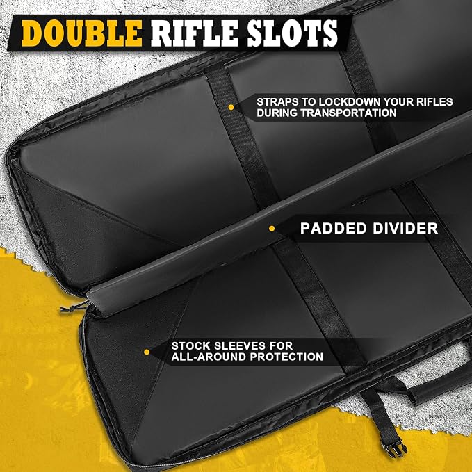DULCE DOM 36 42 48 Inch Double Rifle Case, Tactical Soft Padded Backpack - Image 2