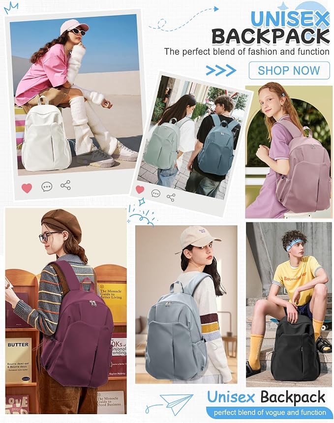 SEAFEW Black Backpack for School, High School Bookbag Back Pack for Teens Girls - Image 9