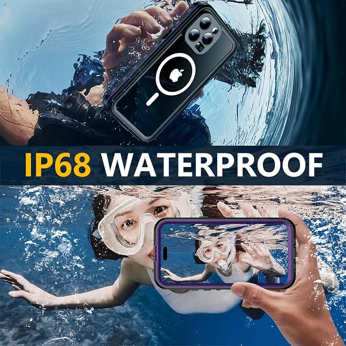 Red2Fire for iPhone 15 Pro Case Waterproof, Phone Case 6.1" Purple/Clear - Image 2