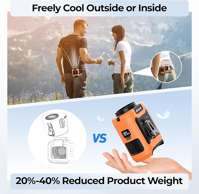 AMACOOL Portable Waist Fan Clip On, Father's Day Gifts - Image 7