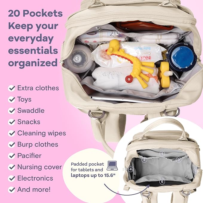 RUVALINO Diaper Bag Backpack-Multifunction Baby Travel Bag - Image 6