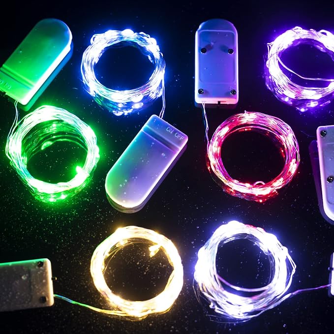 Brightown Valentine's Day 12 Pack Pink Led Fairy Lights Battery Operated String - Image 5