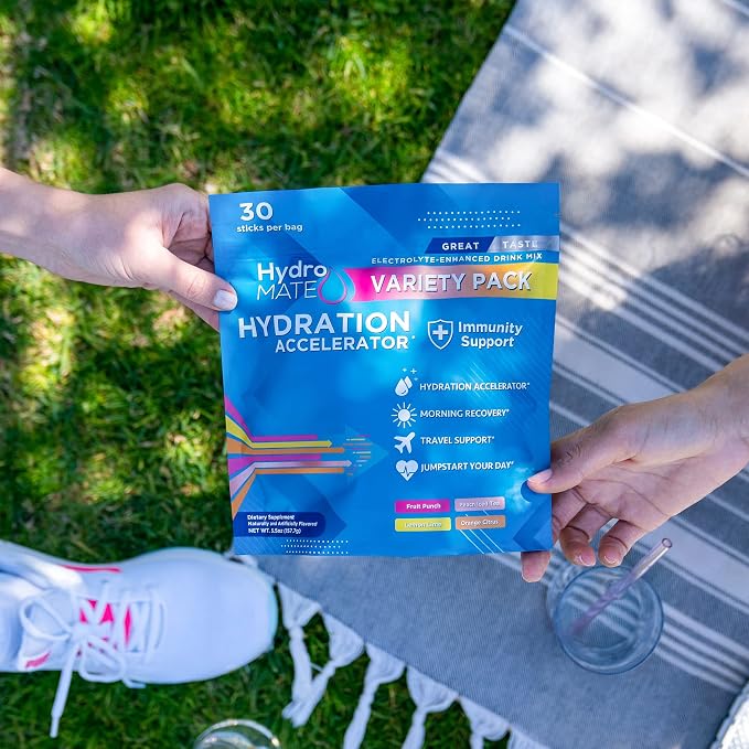 HydroMATE Electrolytes Powder Packets Low Carb Hydration Accelerator Drink Mix - Image 2