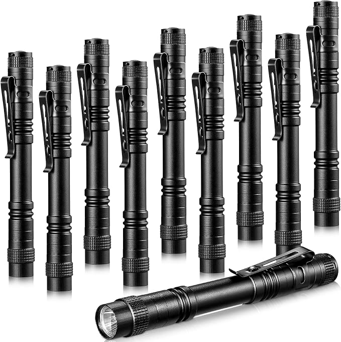 Honoson 10 Pieces Mini Pen Light Flashlight Small LED Pen Light Aluminum Pocket by Honoson