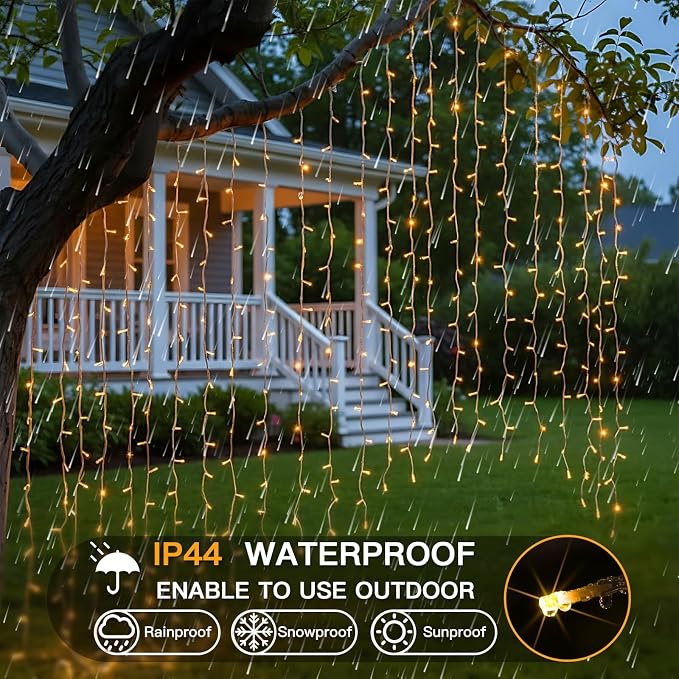 suddus Curtain Lights for Bedroom, 200 Led Hanging String Light Outdoor - Image 7