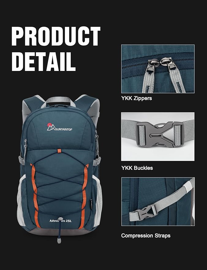 MOUNTAINTOP 25L Hiking Backpack, Lightweight Travel Backpack - Image 7