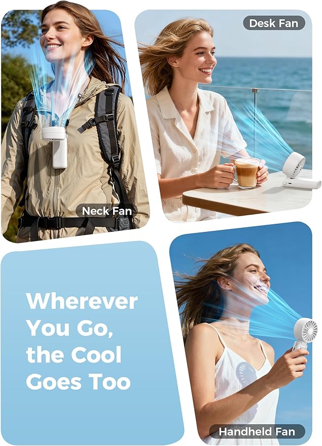 Aecooly Mighty Portable Handheld Fan | 20H Max Cooling Time | 3 Flexible Modes - Image 5