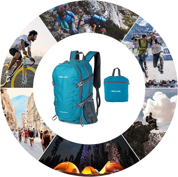 NODLAND Lightweight Backpack Travel 40L Foldable Water-Resistant Daypack - Image 6