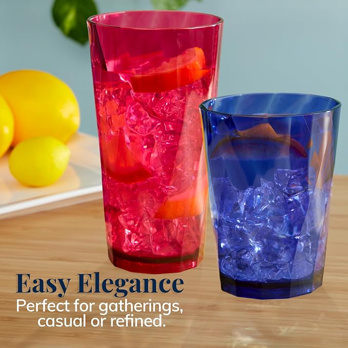 US Acrylic Optix Plastic Reusable Drinking Glasses 14oz Rocks & 20oz Water Cups - Image 5