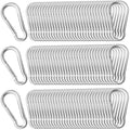 200 Pack 2" Heavy Duty Carabiner Clips, M5 Sliver Galvanized Steel Spring Snap by SEUNGCH