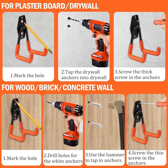 vivicreate 10 Pack Garage Hooks Heavy Duty Wall Mount Utility Storage Hooks - Image 3