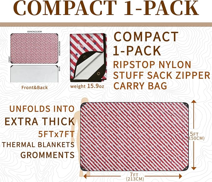 Heavy Duty Survival Blanket -Multifunctional Reflective Tarp Thermal Blanket - Image 2