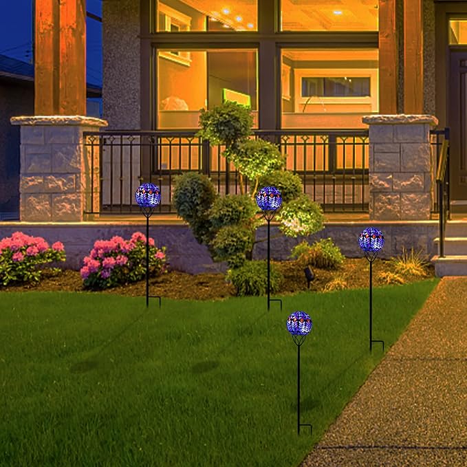 VCUTEKA Solar Lights Outdoor Garden Decor Mosaic Solar Garden Lights Waterproof - Image 5