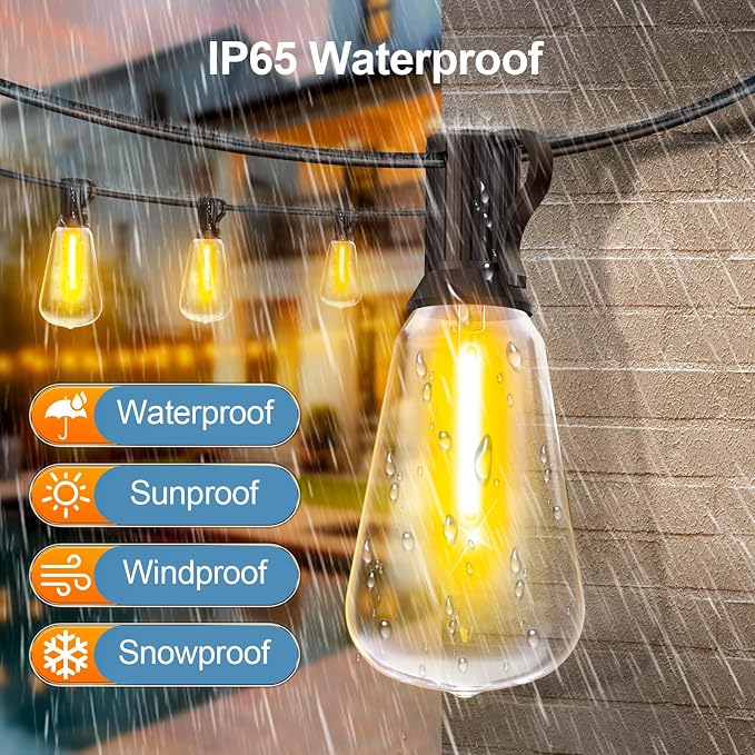 MGVIH Outdoor String Led Patio Lights - 150Ft 45M Outside Waterproof Light ST38 - Image 3