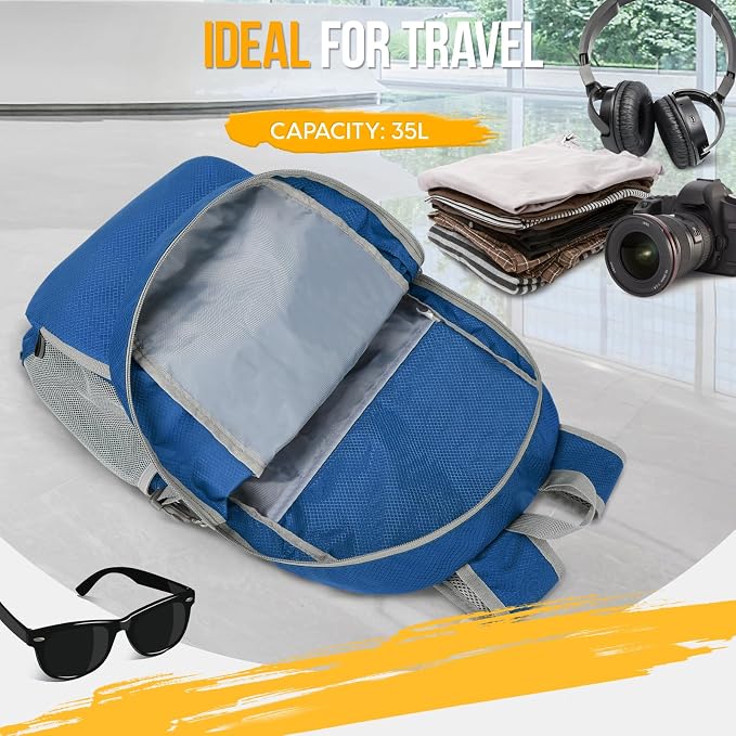 ZOMAKE Lightweight Packable Backpack 35L, Light Foldable Backpacks Water - Image 3