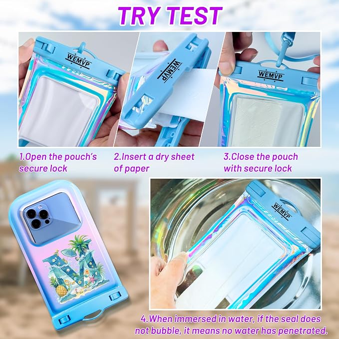 Personalized Initial Waterproof Phone Pouch Case - Image 4