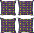 Ambesonne Mardi Gras Decorative Throw Pillow Case Pack of 4, Antique Old by Ambesonne