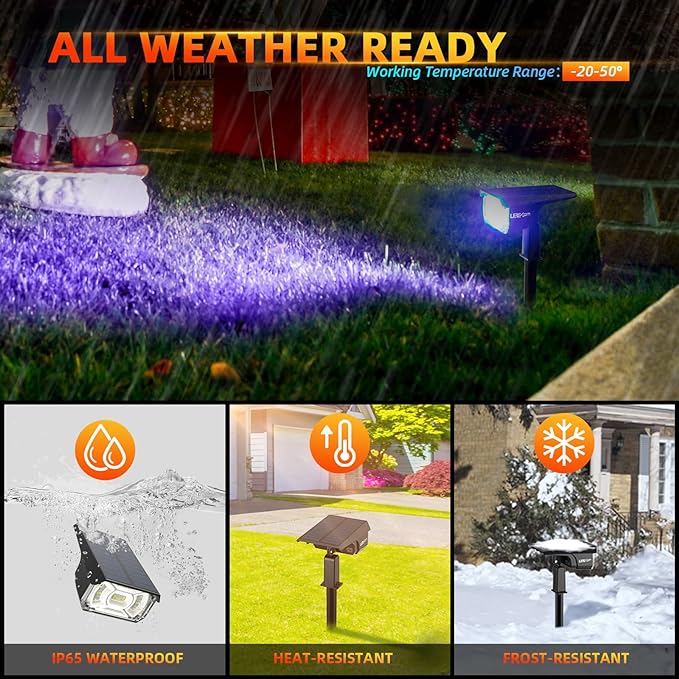 Solar Outdoor Lights, 40 LEDs Color Changing RGB Solar Landscape Path Lights - Image 2