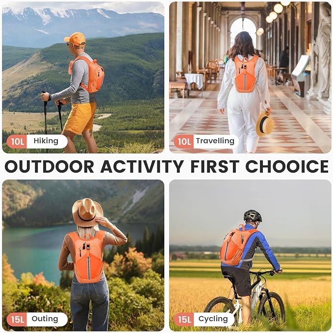 Small Hiking Backpack 15L- Lightweight Packable Foldable Backpack - Image 9