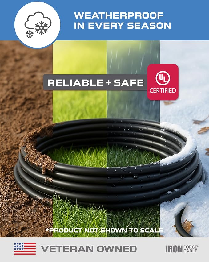 Iron Forge Cable 2 Pack 3 Ft Black Extension Cord, 3 Foot Extension Cord - Image 2