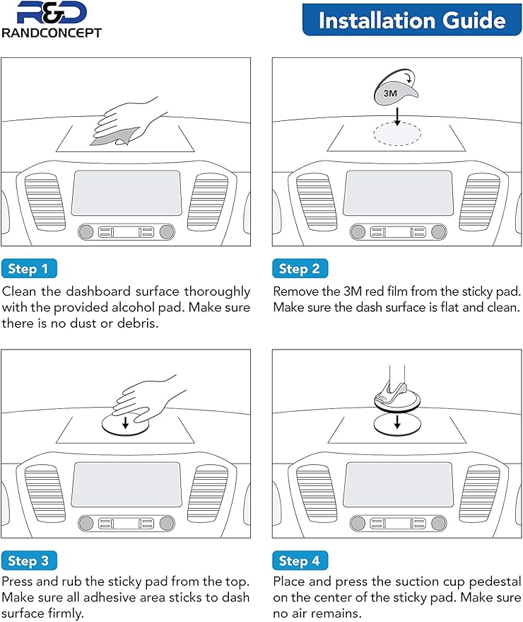 Randconcept - GPS Mount for Garmin | GPS Dashboard Mount Dash Windshield Window - Image 7