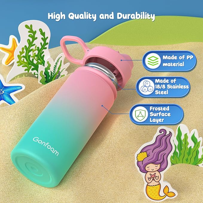 Kids Water Bottle, insulated Stainless Steel Straw Cup - Image 6