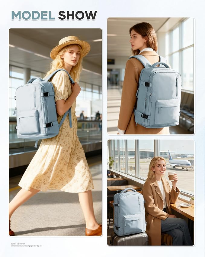 WONHOX Large Travel Backpack Carry on Flight Approved Laptop Work Business - Image 8