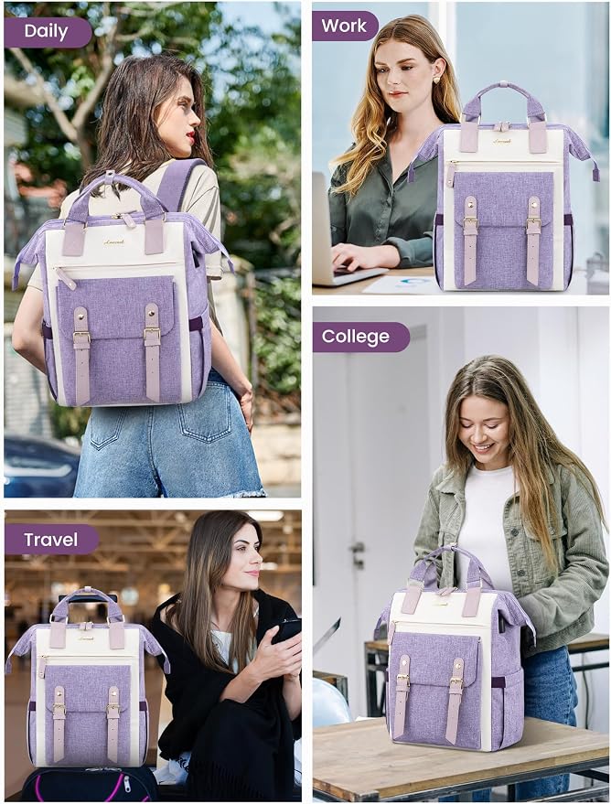 LOVEVOOK Laptop Backpack for Women Work Teacher Bag Travel Backpack, Stylish - Image 7