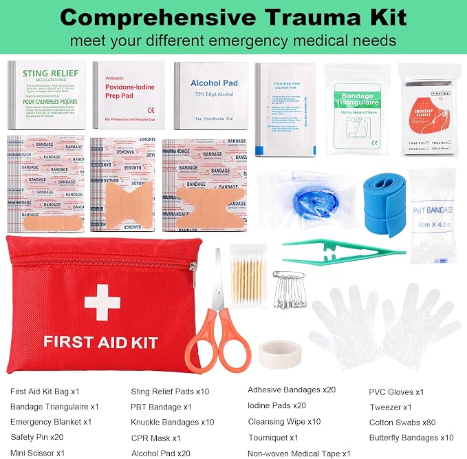 Survival Kit 256 in 1, First Aid Kit Survival Gear Tools Trauma Kit - Image 4