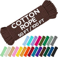 TECEUM Cotton Rope 3/16” – 50 FT – Strong All-Purpose Braided Rope – Natural by TECEUM