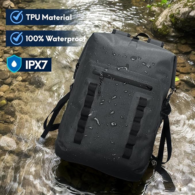 Haimont Waterproof Dry Backpack 30L TPU Lightweight Roll Top Dry Bag - Image 2