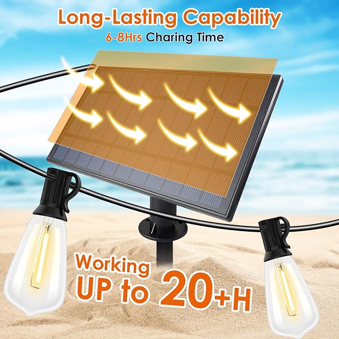 Bdrofn 120FT Solar String Lights Outdoor, Solar Patio Lights Waterproof - Image 2