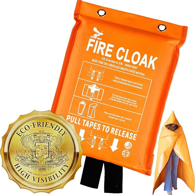 Fire Blanket -Certified 1200F Extra Thick, Glow In The Dark Fireproof Emergency by SupaAnt
