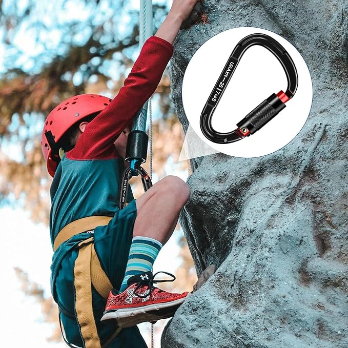 Auto Locking Carabiner Heavy Duty Carabiner 25kN UIAA Certified Climbing - Image 3