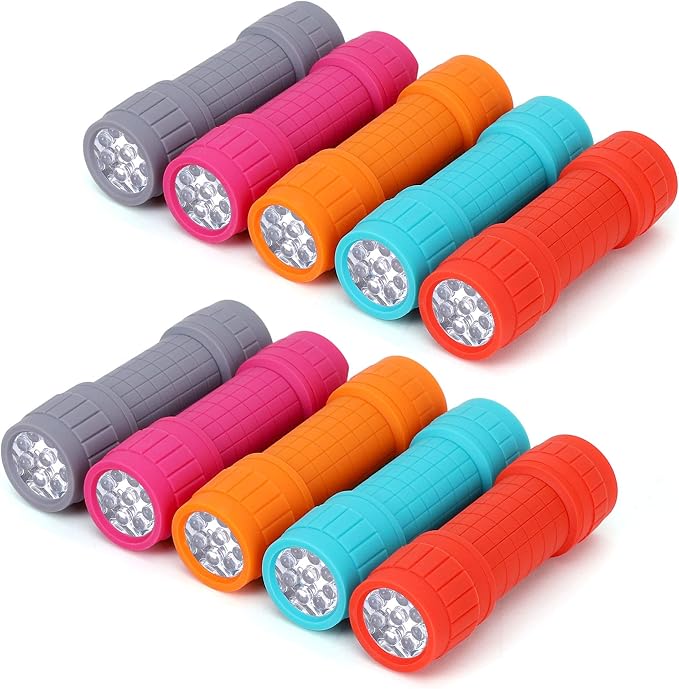 FASTPRO 10-Pack, 9-LED Mini Flashlight Set, AAA Batteries are Included and by FASTPRO