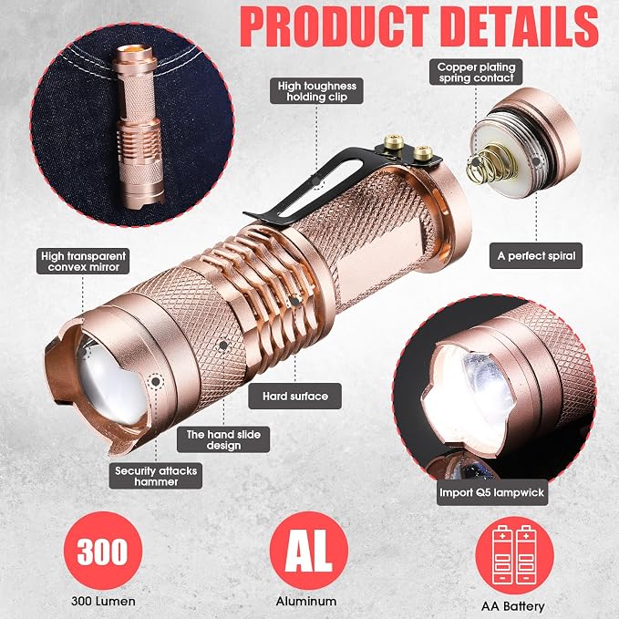 Fumete 20 Pieces LED Flashlight Mini 3 Mode Tactical Torch Small Water - Image 3