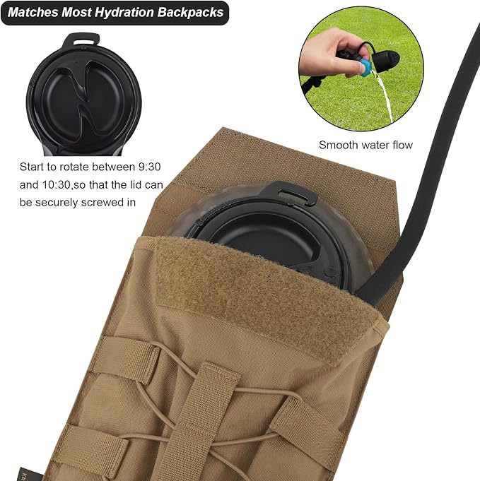 PETAC GEAR 1.5L / 3L Tactical Hydration Pack，Molle Carrier Pouch - Image 3