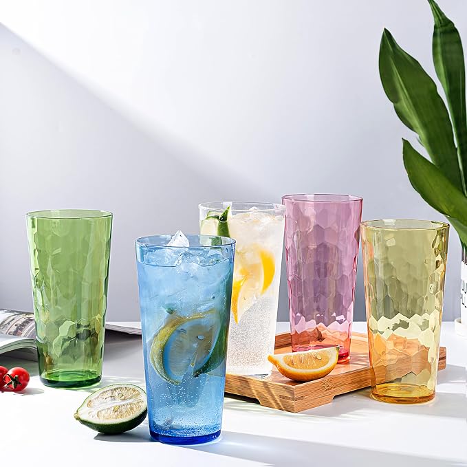 KOXIN-KARLU Mixed Drinkware 26-ounce Plastic Tumbler Acrylic Water Glasses - Image 4