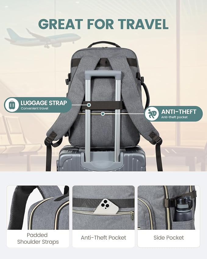 LOVEVOOK Travel Backpack for Women & Men 40L, Airline Approved Carry On - Image 6