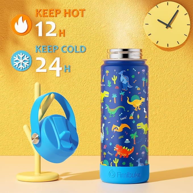 Fimibuke Kids Insulated Water Bottle, 18oz BPA FREE 18/8 Stainless Steel Kids - Image 3