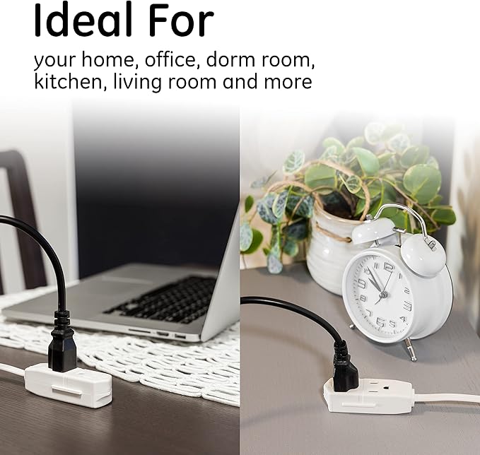 GE 3-Outlet Flat Extension Cord 8 Ft Grounded Extension Cord - Image 7