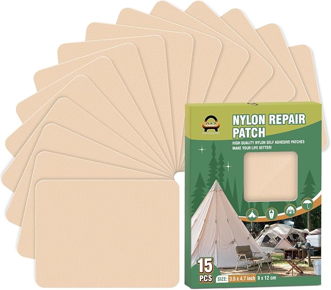 OAZ 15 Pieces 3.5 x 4.7 inch Nylon Repair Patches Nylon Fabric Patch by OAZ