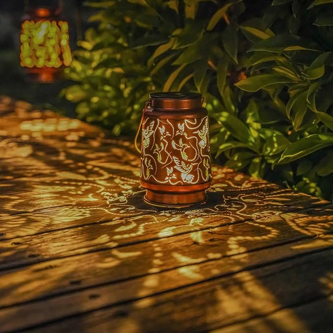 Solar Hummingbird Lanterns Outdoor Hanging Decor Lantern, Waterproof Hollow Out - Image 6