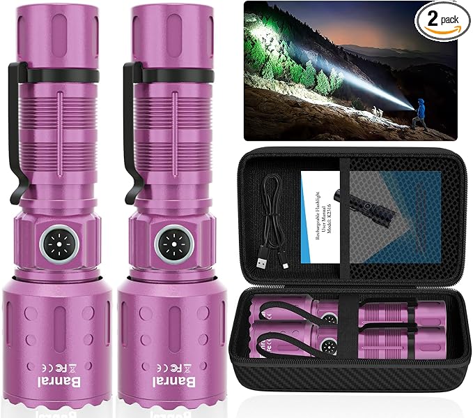 Banral Flashlights High Lumens Rechargeable, Super Bright Long Range Small by Banral