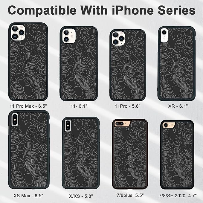 Aesthetic Topographic Map Phone Case Compatible - Image 4