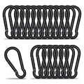 Carabiner Clip Hook, 3.15 inch 20 pcs Black Heavy Duty Spring Snap Hook Key by KINLINK
