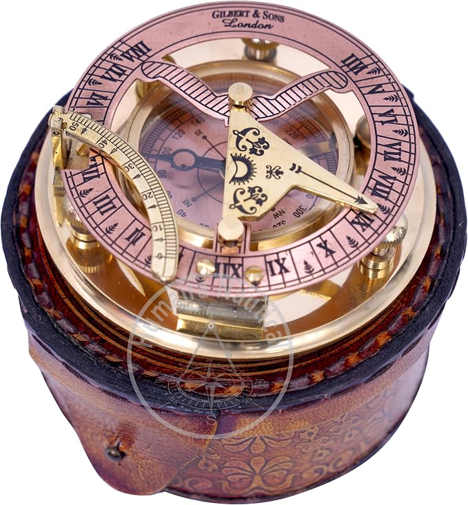 Humaira Nautical Vintage Brass Sundial Compass - Image 8