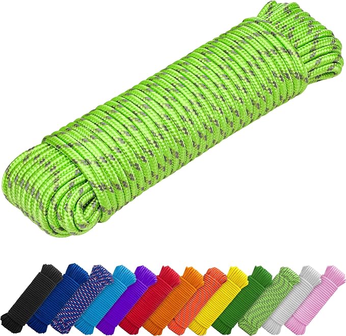 TECEUM Rope – 90 Feet x 3/8 Inch – Green Gray – Strong All-Purpose Utility Rope by TECEUM