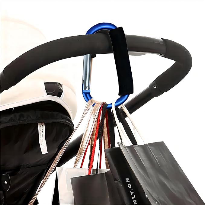 3PCS Stroller Hooks, 5.2'' Large Carabiner Clip - Image 2